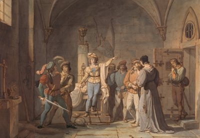 سجنت جان دارك في روان 1819. بواسطة بيير هنري ريفيل
