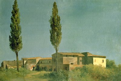 في فيلا Farnese: The Two Poplars ، c.1777 (زيت على البطاقة) بواسطة بيير هنري دي فالنسيان