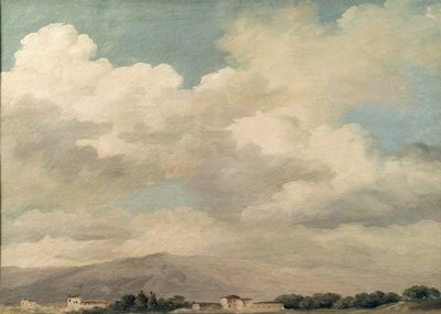 دراسة السماء في Quirinal (زيت على ورق مركب على بطاقة) بواسطة بيير هنري دي فالنسيان