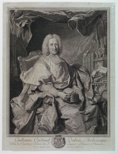 صورة شخصية لغيوم كاردينال دوبوا (1650-1723) بواسطة Pierre-Imbert Drevet