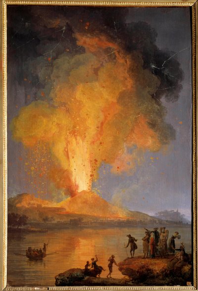 L'eruption du Vesuve لوحة لبيير جاك (بيير جاك) فولير (Le chevalier volaire) (1729-1802) القرن الثامن عشر الشمس 0.99x0.65 م تولون ، متحف الفنون الجميلة - ثورة فيزوف. لوحة لبيير جاك (بيير جاك) فولير (تسمى كن بواسطة بيير جاك فولاير
