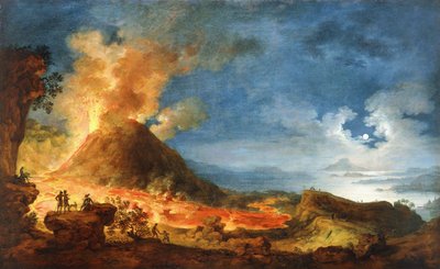 Vesuvius Erupting ، مع المتفرجين في المقدمة ، بواسطة بيير جاك فولاير