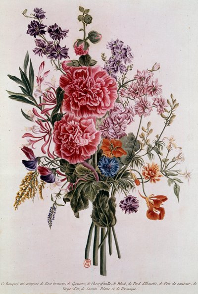 باقة مؤلفة من الطباعة الحجرية بالورود لبيير جوزيف بوخوز (1731-1807) القرن الثامن عشر ، باريس ، بن. بواسطة بيير جوزيف بوشوز