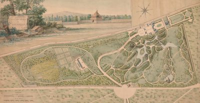 خطة لحديقة Château de Bagatelle ، 1817. بواسطة بيير لابي
