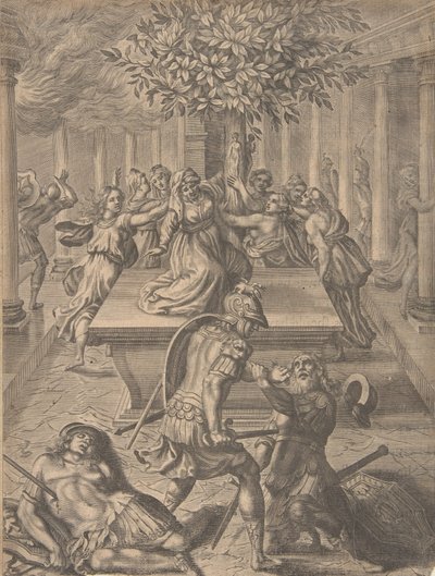 كيس تروي بيروس قتل بريام قبل عام 1654. بواسطة بيير لومبارت