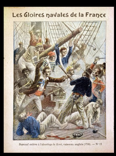 روبرت سوركوف (1736-1827) نجح في صعود مركب "كينت" ، وهو قارب تابع لشركة ويست إنديا ، صورة توضيحية من كتاب تمرين ، أواخر القرن التاسع عشر بواسطة بيير ميجانيل