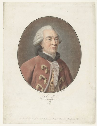 Portret van Georges Louis Leclerc Graaf van Buffon بوفون (العنوان على الكائن) مجموعة الرجال العظماء (عنوان المسلسل) بواسطة جان فرانسوا غارنيري