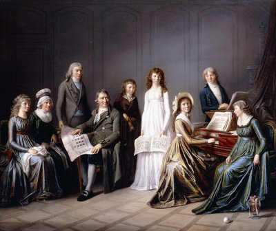 صورة يوهان بوركي ، المفوض العام لكانتون برن ، وعائلته ، 1797 بواسطة بيير نيكولاس ليجراند
