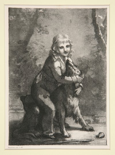 بدون عنوان (فتى مع كلب) بواسطة Pierre-Paul Prud
