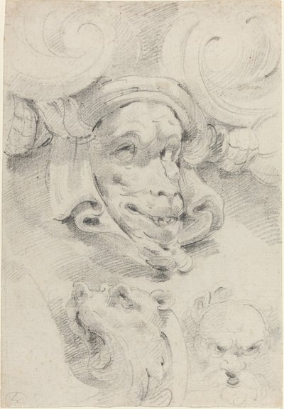 رسومات الزينة مع أقنعة Grotesque بواسطة بيير بوجيت
