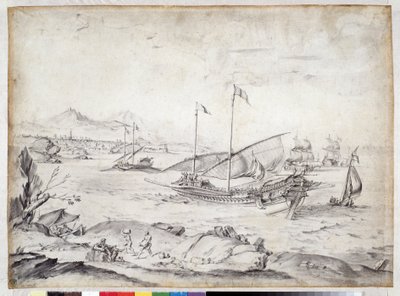 سفن في ميناء مرسيليا (رسم) بواسطة Pierre Puget