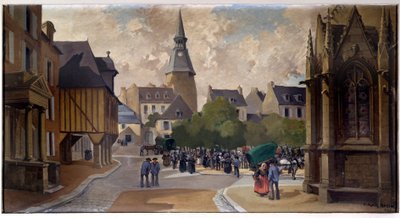 سوق العجل في Place St Sauveur، دينان - بقلم P. Raig Hasse بواسطة بيير رايغاس