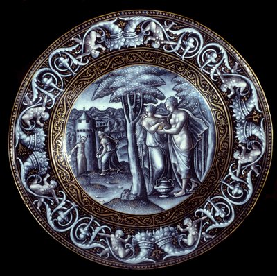 صفيحة فينوس و سايكي من المينا رسمها بيير ريمون (1513-1584) القرن السادس عشر بواسطة بيير ريمون
