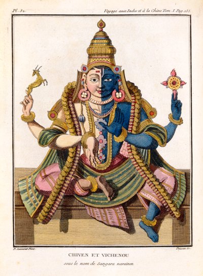 تم نشر Hari-Hara ، من "رحلة إلى الهند والصين" بواسطة بيير سونيرات ، نقش بواسون ، 1782 بواسطة بيير سونيرات