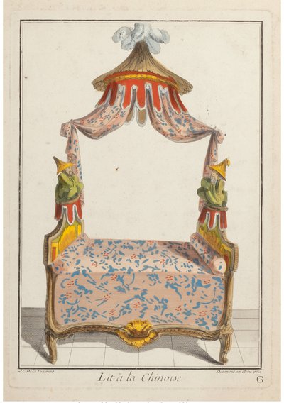 سرير على الطراز الصيني ، 1788. بواسطة بيير دي لا ميسانجير
