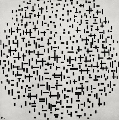 التركيب في الخط (Linienkomposition) بواسطة Piet Mondrian
