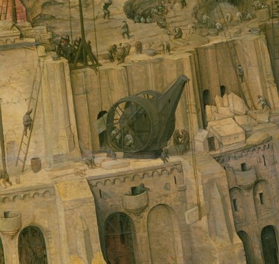 برج بابل ، تفاصيل أعمال البناء ، 1563 (تفاصيل 345) بواسطة بيتر بروغل الأكبر
