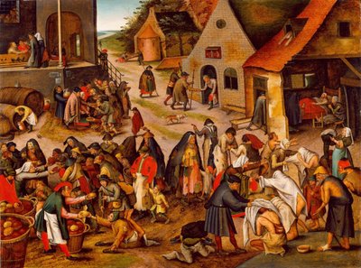 الأعمال السبعة الرحمة ، بين 1616 و 1638 بواسطة Pieter Brueghel the Younger