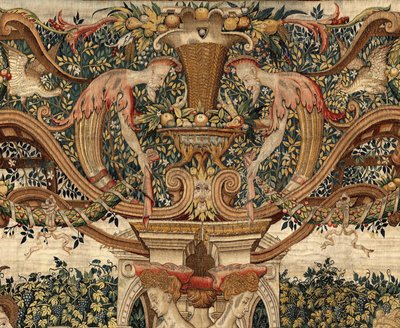 Vertumnus و Pomona: تحول Vertumnus إلى مقصوص ، حوالي 1550 (الذهب والصوف والحرير) بواسطة بيتر كويك فان إيلست