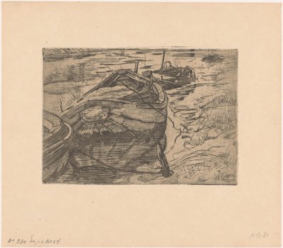 راسية قوارب التجديف في خندق بواسطة بيتر دوبونت