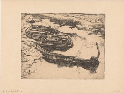 ثلاثة زوارق غارقة في خندق بواسطة بيتر دوبونت