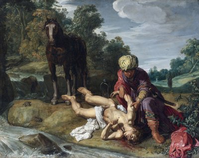 بون ساماريتين - السامري الصالح - لوحة بيتر بيترز لاستمان (1583-1633) ، ج. 1612 - زيت على قماش بواسطة بيتر Lastman