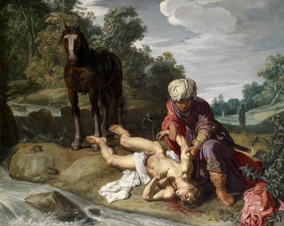 السامري الصالح يعالج جراح المسافر (لوقا 10: 25-37) بواسطة بيتر Lastman
