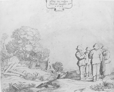 ثلاثة فلاحين وامرأة ، 1626. بواسطة بيتر مولين