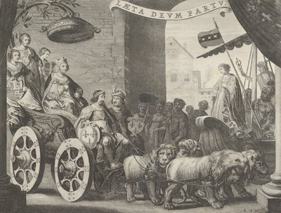 اللوحة 5 أ: ماري دي ميديسي بدور بيرسينثيا ، من كاسبار بارليوس ، ميديا هوسبيس ، 1638. بواسطة بيتر نولبي