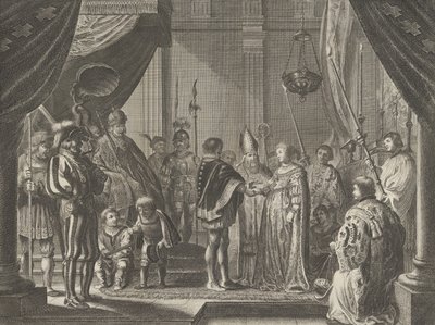 اللوحة 7: زواج فرانسيسكو الأول دي ميديشي ويوهانا من النمسا ، من كاسبار بارلاو ... ، 1638. بواسطة بيتر نولبي