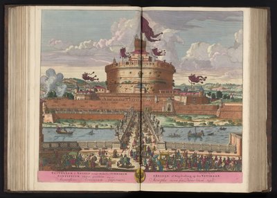 Engelenburcht aan de rivier de Tiber te Rome قلعة سانت أنجيلي (أي ميكايليس) من أعلى (...] (العنوان على الكائن) بواسطة جيوفاني باتيستا فالدا