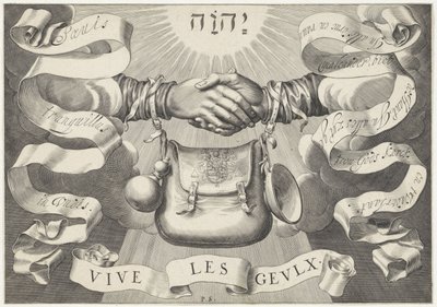 يدان تحملان حقيبة التسول رمز المتسولين بواسطة Adriaen Pietersz van de Venne