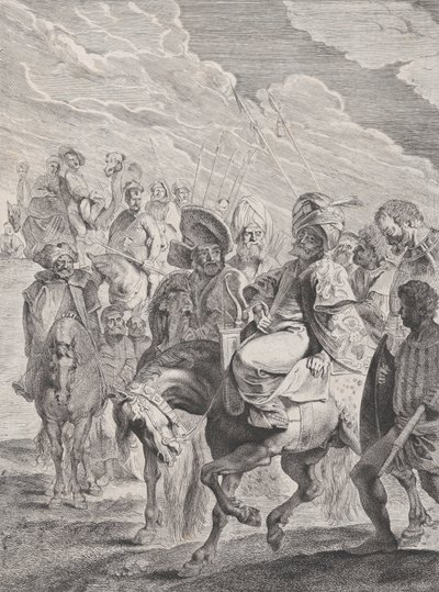 أمير تركي على صهوة حصان ، كاليفورنيا. 1620-25. بواسطة بيتر سوثمان