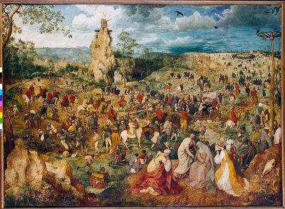 Christ carrying the cross (Carrying the cross). Painting by Pieter Bruegel (or Breugel or Brueghel or Breughel) the former (1525-1569). 1564. Oil on wood. Dim: 1,24 X 1,70m. Vienna, Kunsthistorisches Museum. بواسطة بيتر بروغل الأكبر