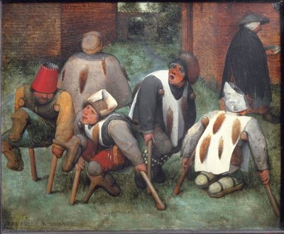 The Beggars or The Cripples - oil on wood بواسطة بيتر بروغل الأكبر