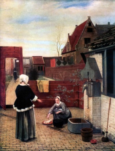 امرأة وخادمة لها في فناء ، c1660-1661 ، 1933 بواسطة بيتر دي هوش