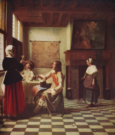 داخل منزل هولندي ، c1658 ، c1915 بواسطة بيتر دي هوش