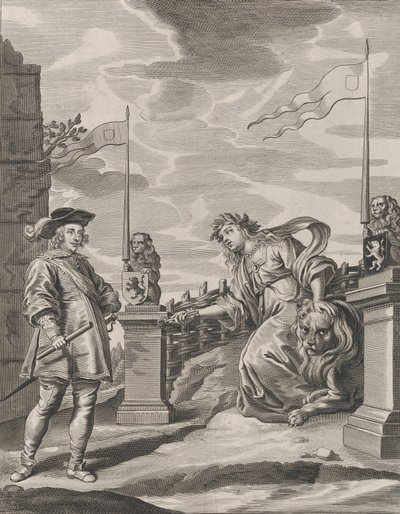 اللوحة 6: تسلم فرديناند مفاتيح مدينة غينت ، من Se Guillielmus Becanus ، 1636. بواسطة بيتر دي جود الثاني