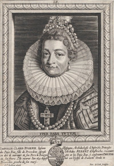صورة لإيزابيلا كلارا يوجينيا ، إنفانتا الإسبانية ، كاليفورنيا. 1650. بواسطة بيتر دي جود الثاني