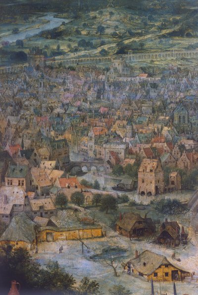 City, detail from The Tower of Babel بواسطة بيتر بروغل الأكبر