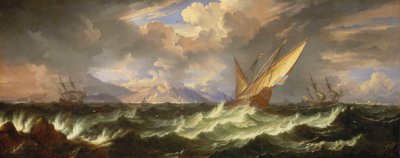 نسيم منعش في البحر الأبيض المتوسط، أواخر القرن السابع عشر (زيت على قماش) بواسطة بيتر الأصغر (1637-1701) مولر