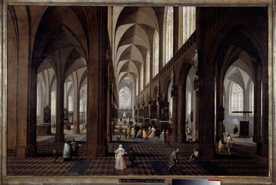 منظر داخلي لكاتدرائية أنتويرب لوحة بيتر نيفس ذي جون (1620-1675) بواسطة بيتر الأصغر نيفس