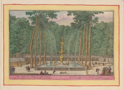 ينبوع الحب في ارانجويز ينبوع الحب ، في Lusthof في Aranjues / Fons Amoris sive Tritonum ، في Horto Arangosiae (العنوان على الكائن) Theatrum Hispaniae (...] (عنوان المسلسل) بواسطة بيتر فان دن بيرج