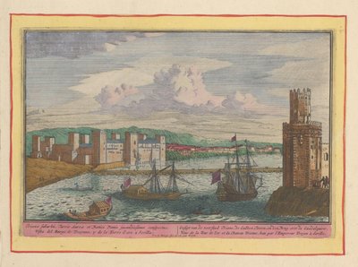 منظر لـ Torre del Oro وضاحية Triana بالقرب من إشبيلية منظر لضاحية Triane والبرج الذهبي والجسر فوق Guadalquivir (العنوان على الكائن) Theatrum Hispaniae (...] (عنوان المسلسل) بواسطة بيتر فان دن بيرج