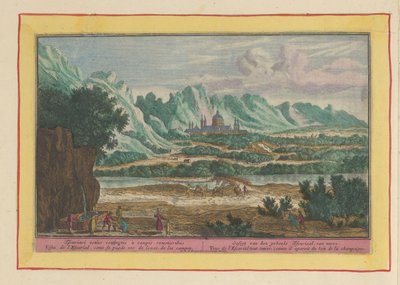 المناظر الطبيعية مع Escorial Gesigt من Escurial بأكمله ، من بعيد (العنوان على الكائن) Theatrum Hispaniae (...] (عنوان المسلسل) بواسطة بيتر فان دن بيرج