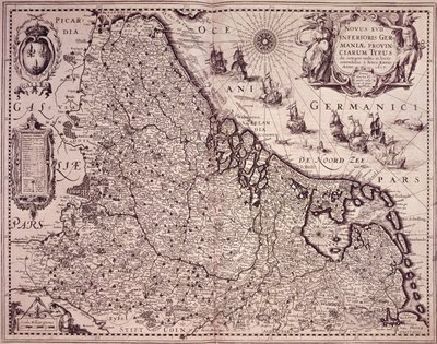 خريطة مقاطعة هولندا المتحدة (نقش) بواسطة Pieter van den Keere