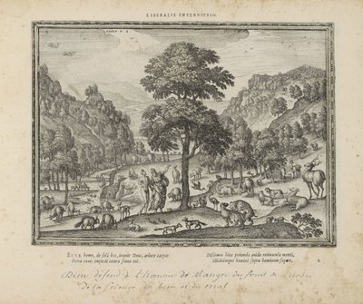 God toont Adam het paradijs Liberalis interdictio (العنوان على الشيء) الشعارات المقدسة والتاريخ الرئيسي للعهدين (Oude Testament) (عنوان السلسلة) صور وأرقام الكتب (عنوان السلسلة) بواسطة بيتر فان دير بورشت (الأول)