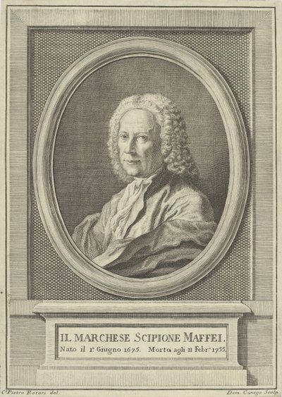 صورة للشاعر سكيبيون مافي 1675-1755 ، ج. 1750. بواسطة بيترو انطونيو روتاري