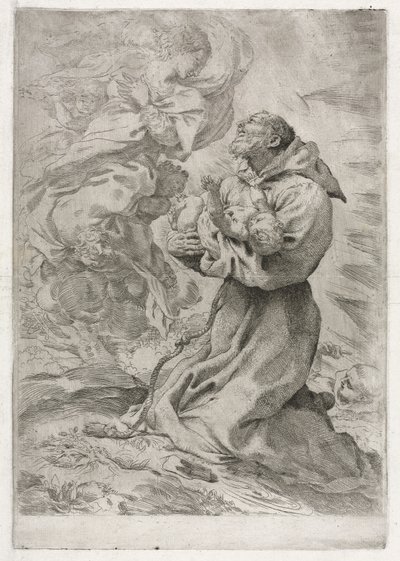 رؤية القديس فرنسيس الأسيزي بواسطة Pietro Faccini