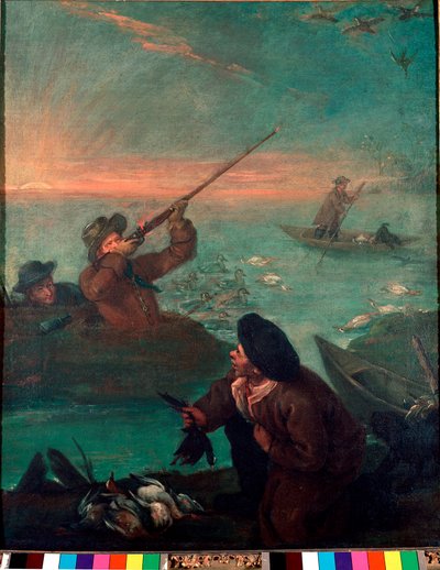 Duck Hunting in the Lagoon Painting by Pietro Longhi (1702-1785) 1765-1770 Sun. 61x49,5 cm Venice Pinacoteca Querini-Stampalia بواسطة بيترو لونغي